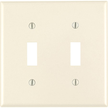 Leviton Leviton Almond 2 gang Thermoset Plastic Toggle Wall Plate 1 pk 78009-000